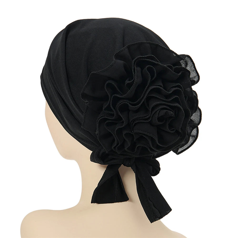 New Muslim Hijab Women Pre-Tied Inner Hijab Caps Soft Cotton Back Flower Muslim women hijab kebaya Islam Underscarf Hijabs femme