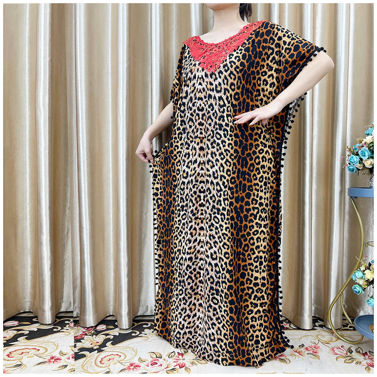 New Flower Sleeve African Dresses For Women Muslim Abaya Dubai Turkey Muslim Fashion Hijab Cotta Dress American Islam Clothing