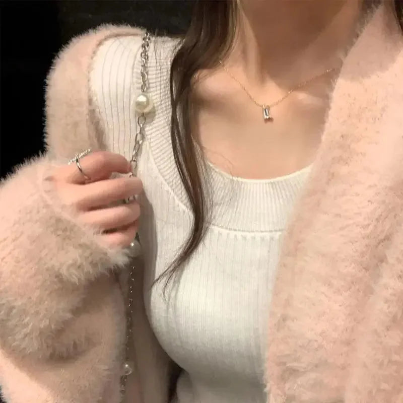 Imitation Mink Fur Cardigan