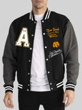 New York Empire State Print Baseball Jacket