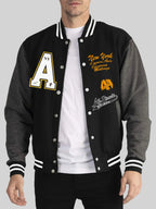 New York Empire State Print Baseball Jacket