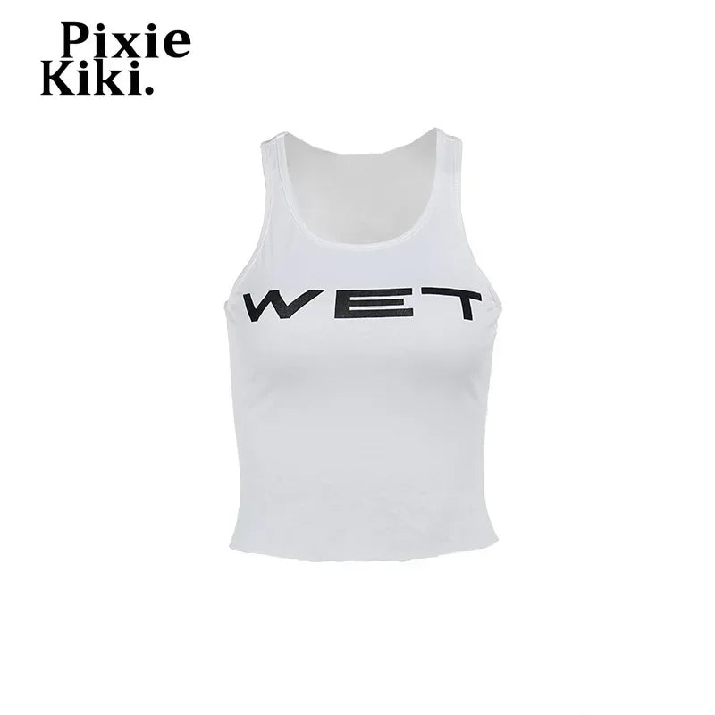 Wet Letter Print Tank