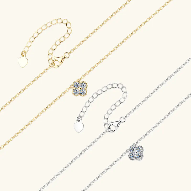 3mm Moissanite Clover Pendant Necklace