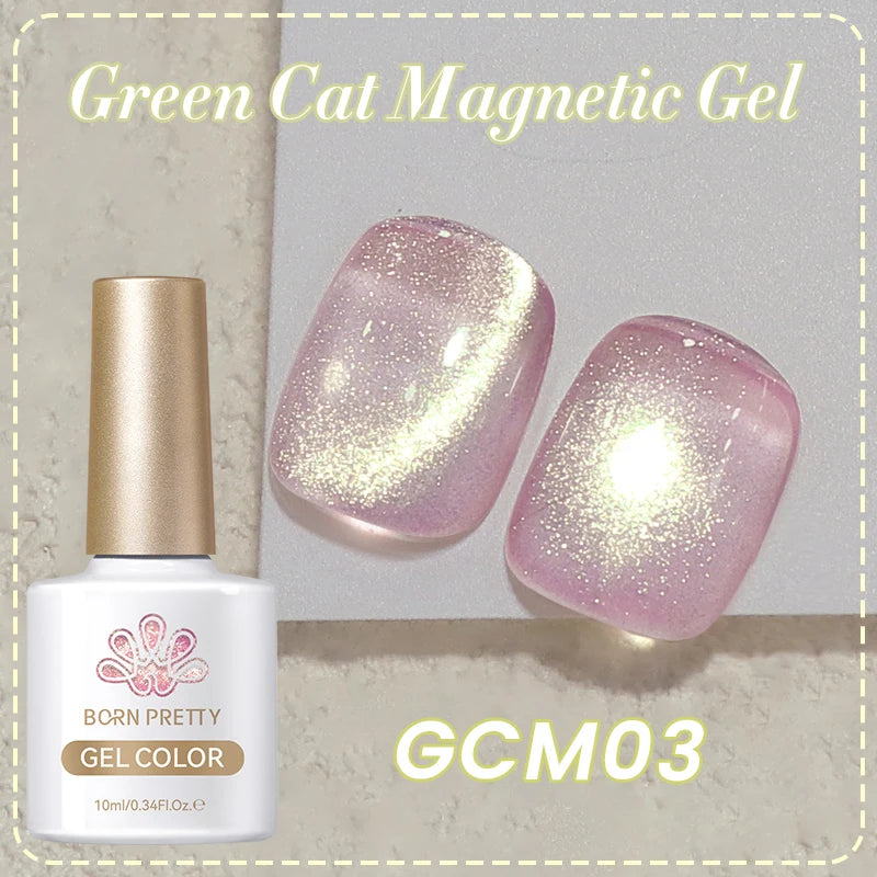 BORN PRETTY 10ml Water Light Cat Magnetic Gel Nail Polish Shining Super Sliver-light Holographics Soak Off UV Gel Varnish