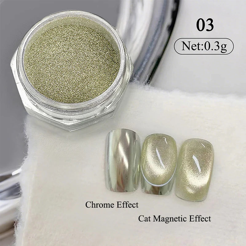 Water Light Purple Cat Magnetic Nail Powder Glitter Cat Magnet Effect Metallic Nail Pigment Dust Nail Art Supplies Decoration