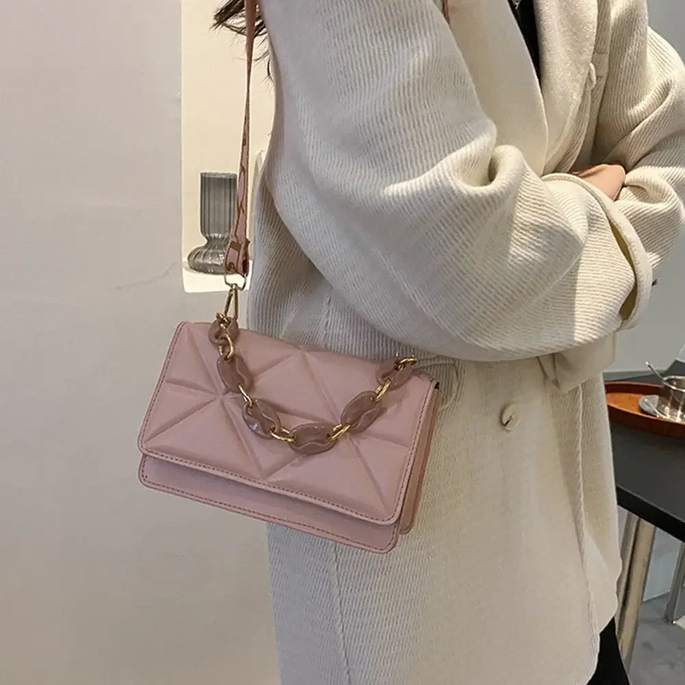 PU Leather Crossbody Clutch Flap Bag