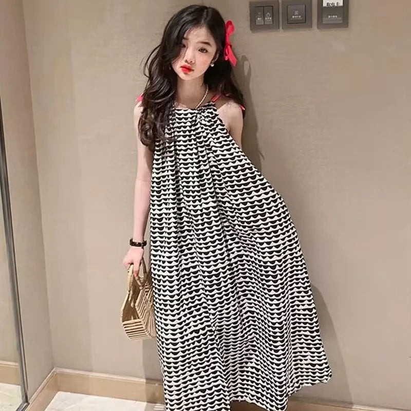 Boho Geometric Print Halter Neck Maxi Dress