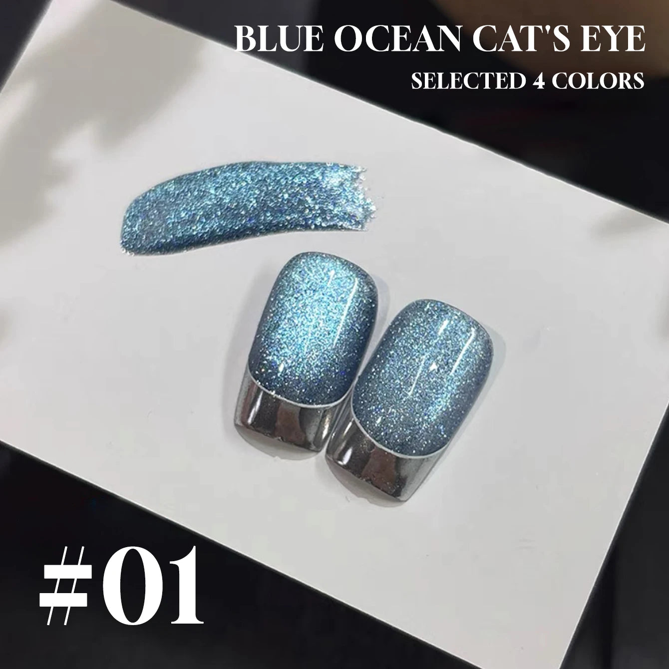 MIANEL 12ML Blue Ocean Cat Eye Gel Nail Polish Mint Mambo Whitenning Glass Beads Cat Magnetic Gel Blue Nails 1-21pcs