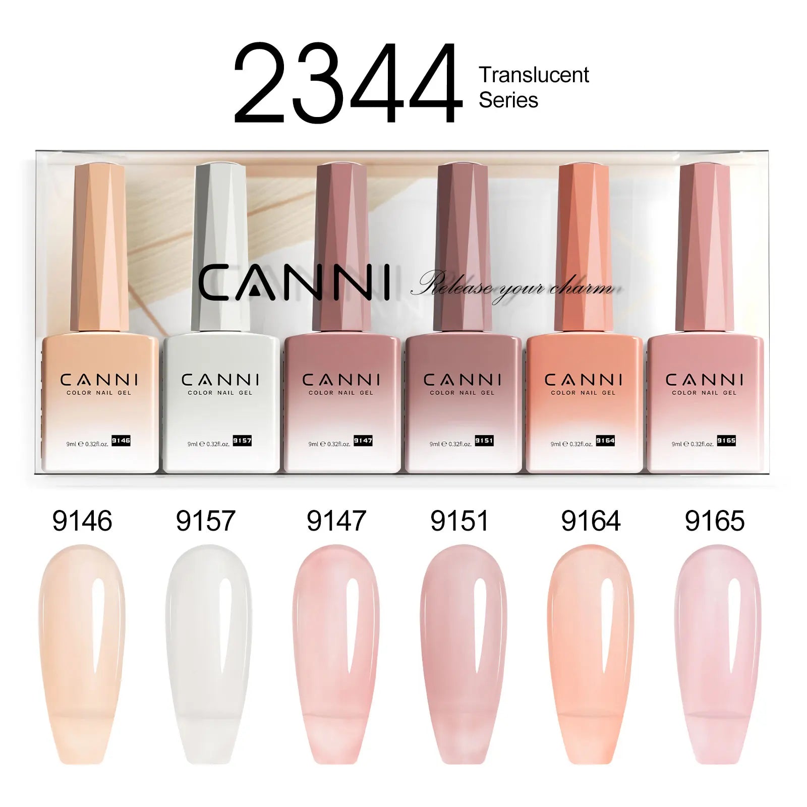 CANNI Nail Gel Polish Set Upgraded HEMA FREE Summer Nails Smooth Texture Ultra Gloss Top Coat Pigmented Gel Soak off UV LED Gel