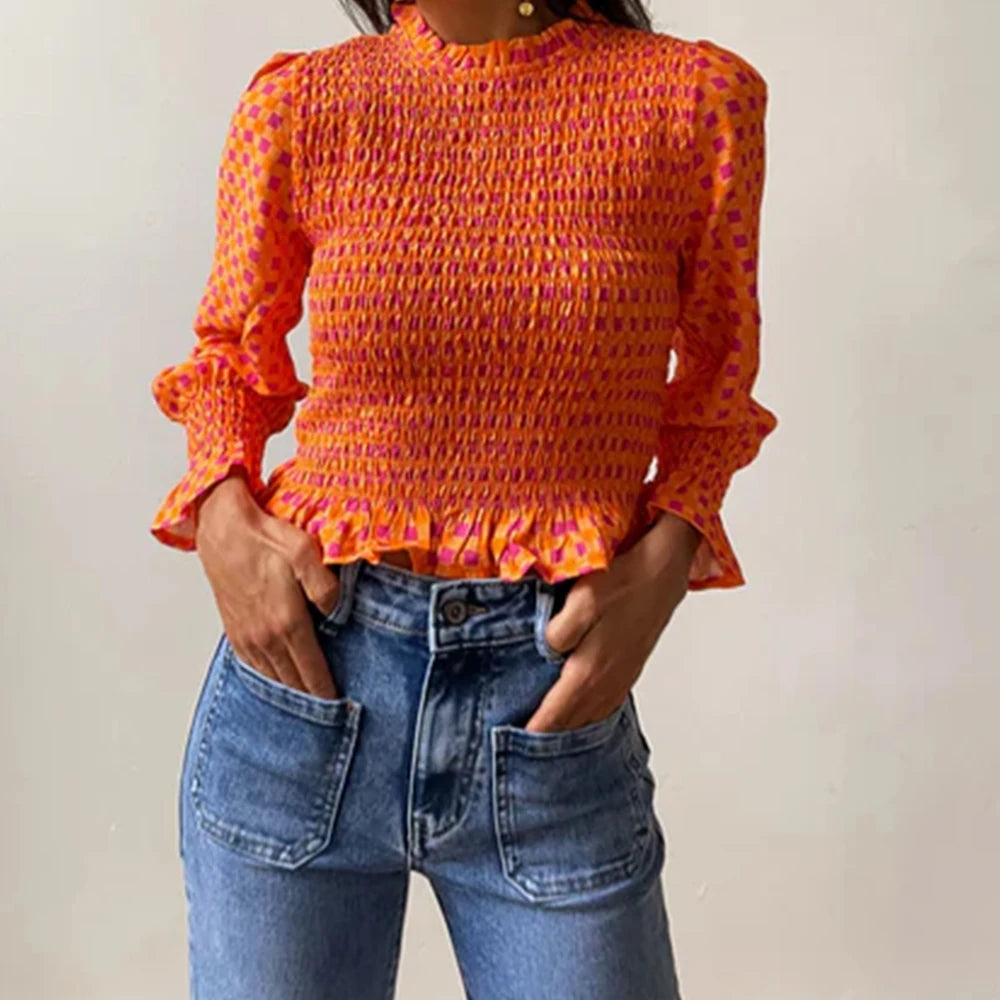 Plaid Print Long Sleeve Tee