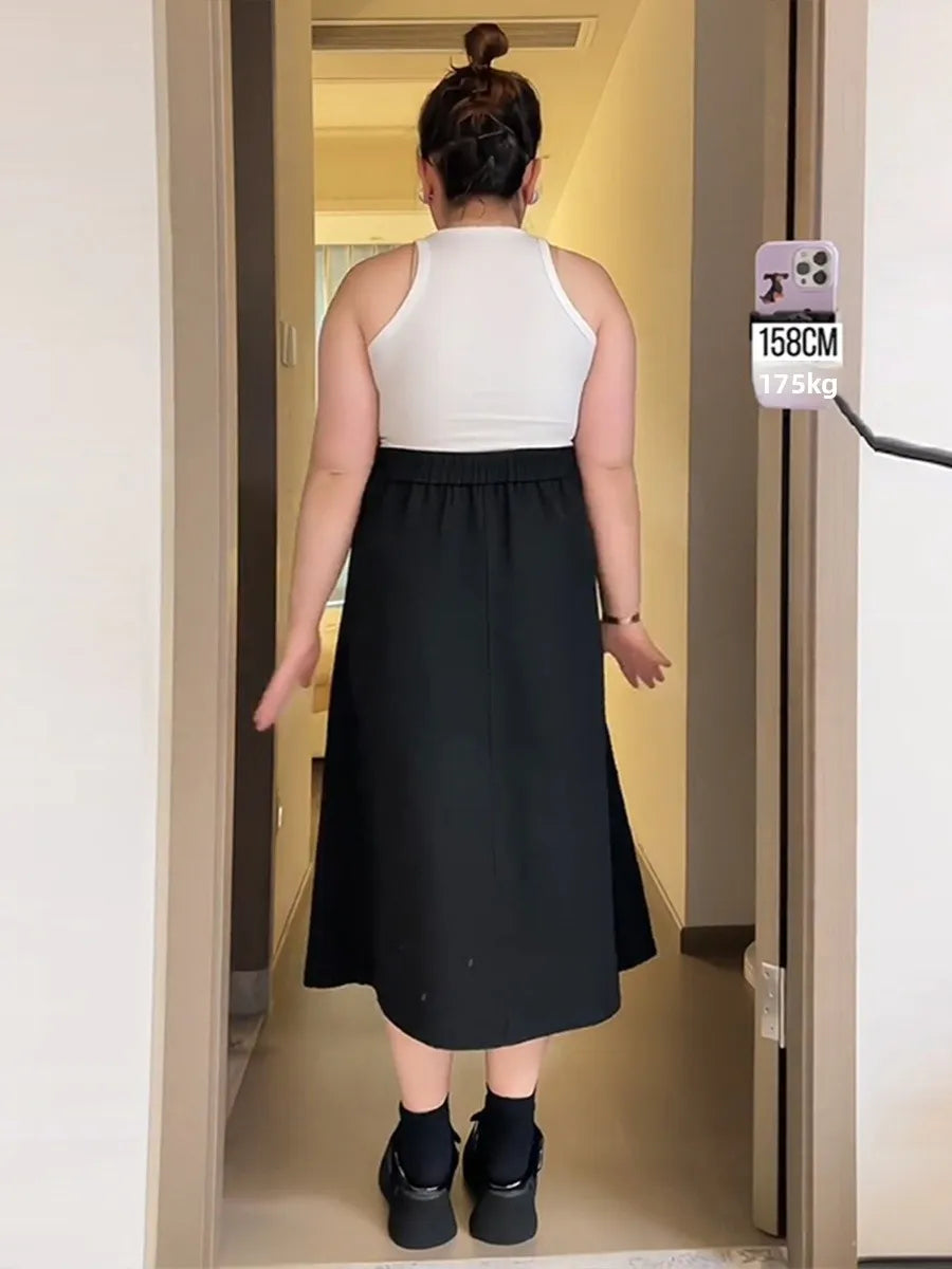 Midi A-Line Pleated High Waist Skirt