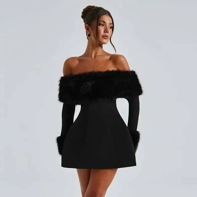 Avrilyaan Off Shoulder Backless A-line Dress
