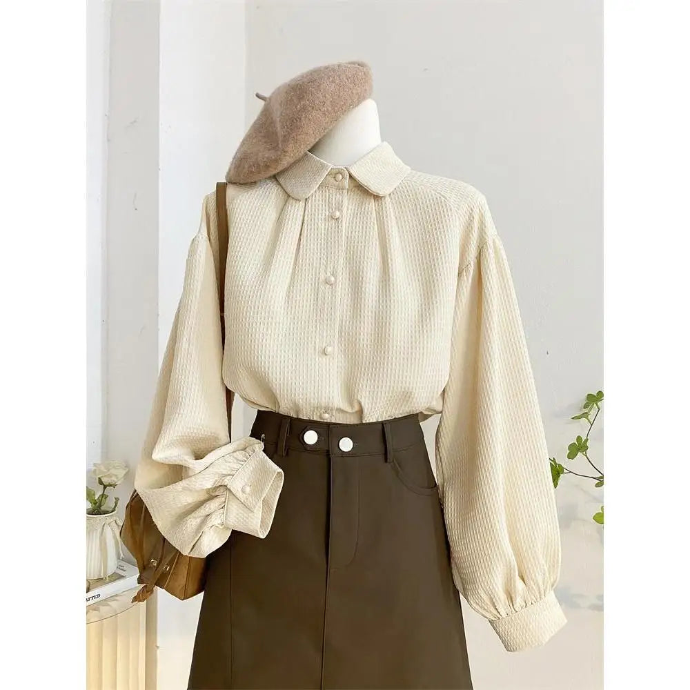 Waffle Lantern Sleeve Shirt