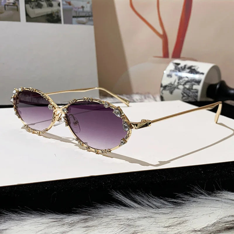 Oval Rhinestone Sunglasses