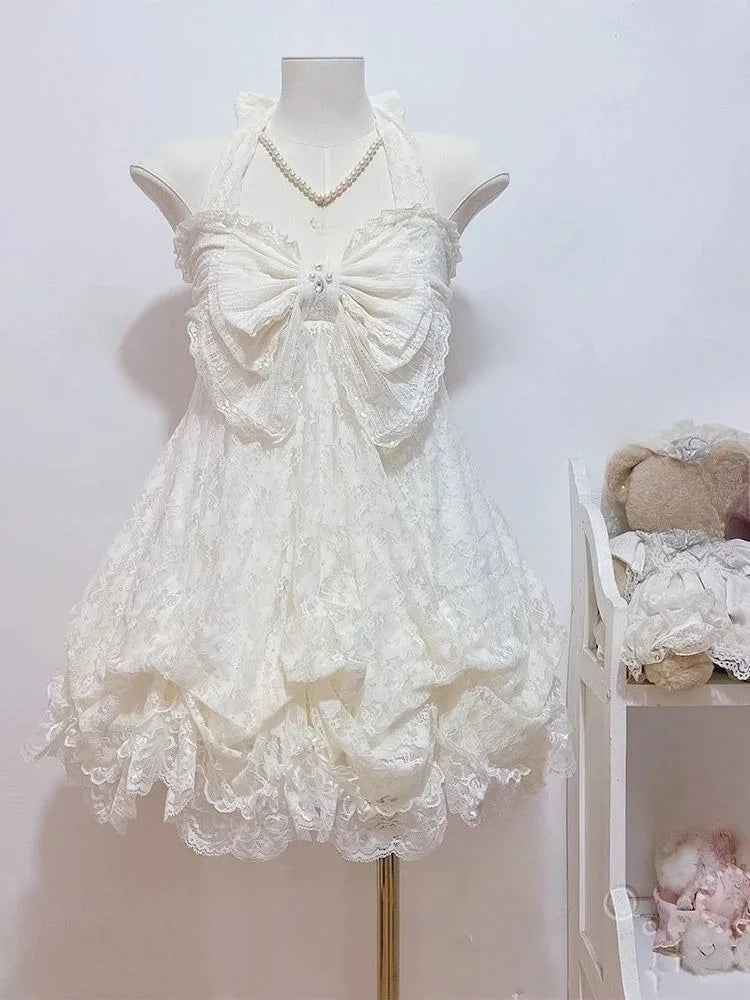 Floral Lace Babydoll Mini Dress