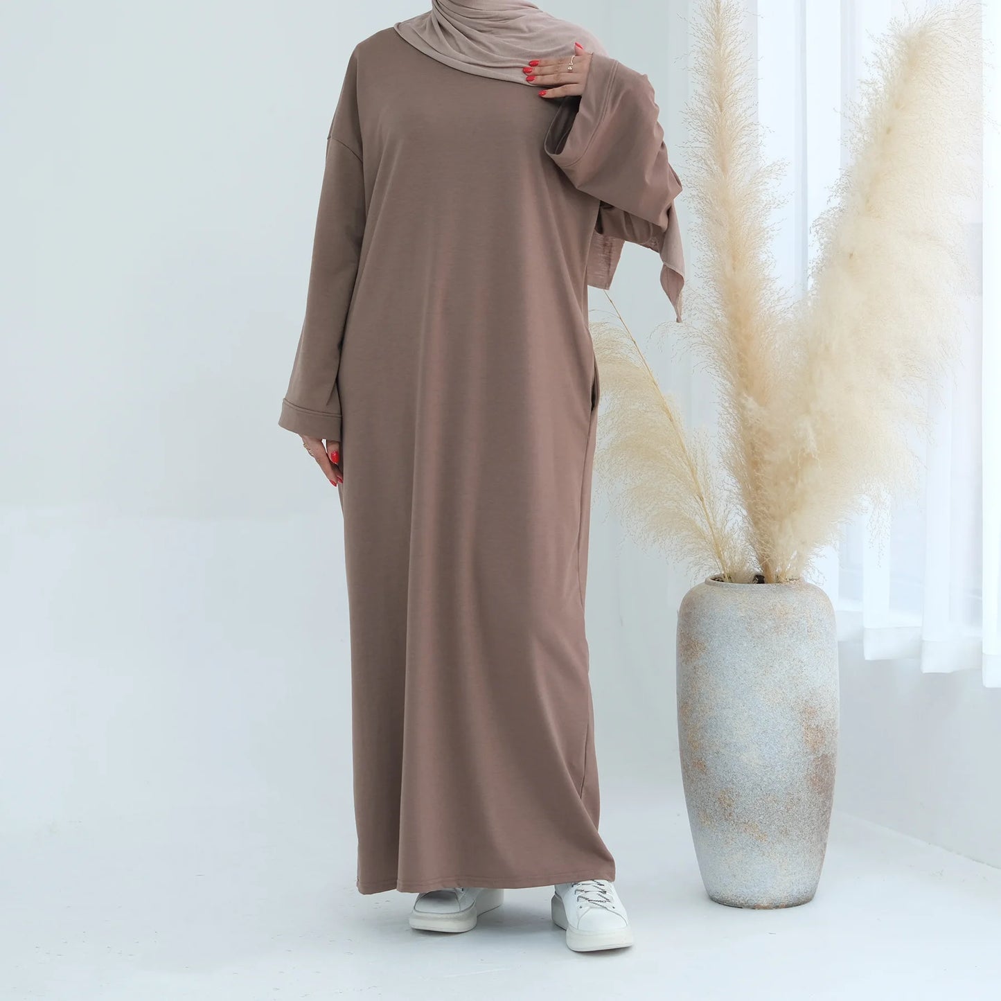 Solid Color Sweater Dress