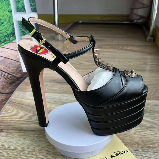 Rivet High Heel Sandals