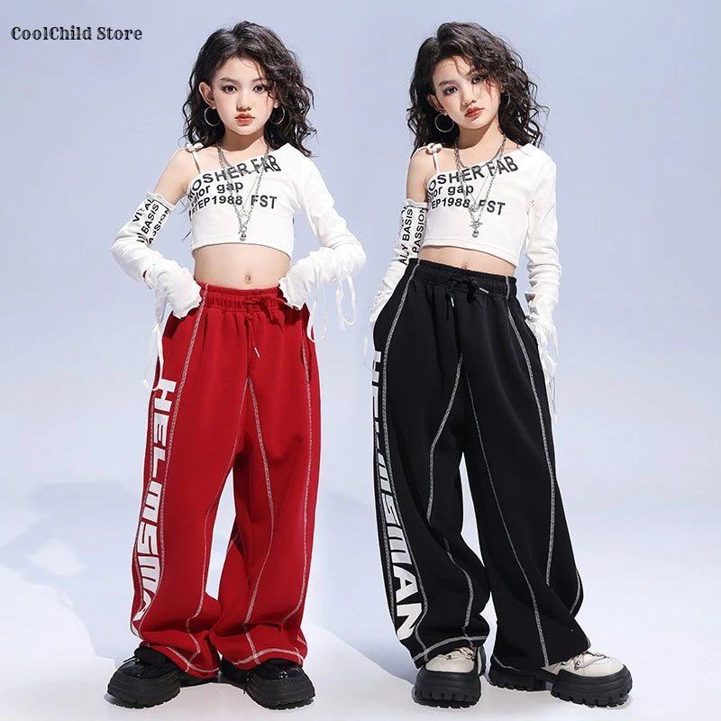 Off Shoulder Crop Top Jogger Pants Set