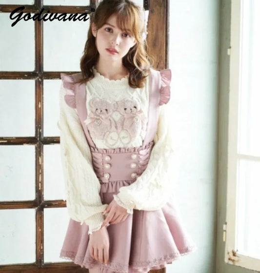 Cartoon Bear Knit Pullover Sweater