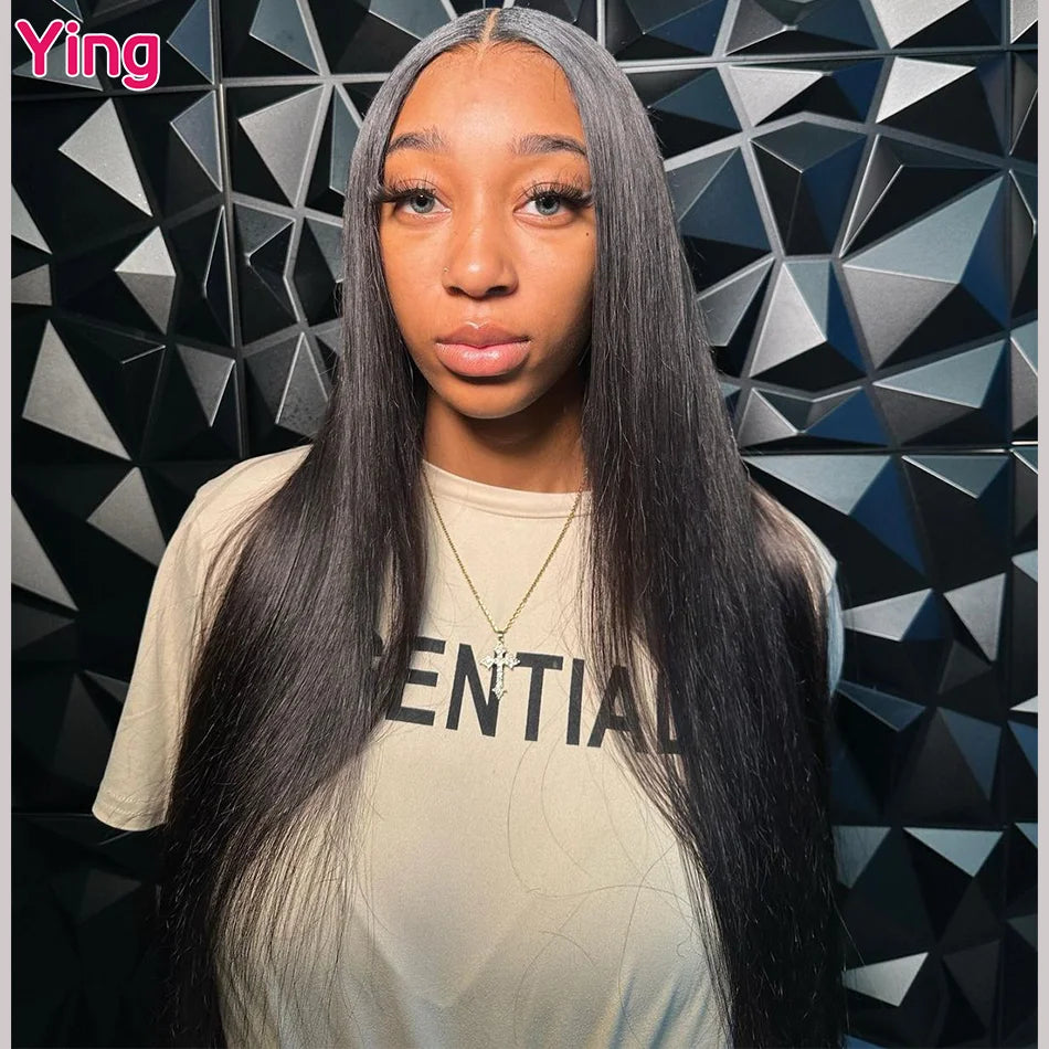 Ying Bone Straight Peruvian Neapolitan Colored Pink Brown 13x6 Lace Frontal Wig