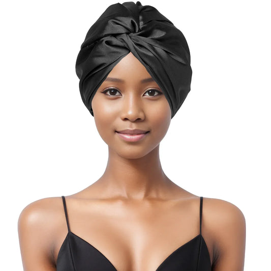Double Layer Satin Turban Bonnet