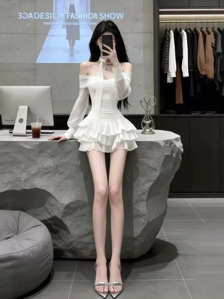 Off Shoulder Elegant Long Sleeve Dress