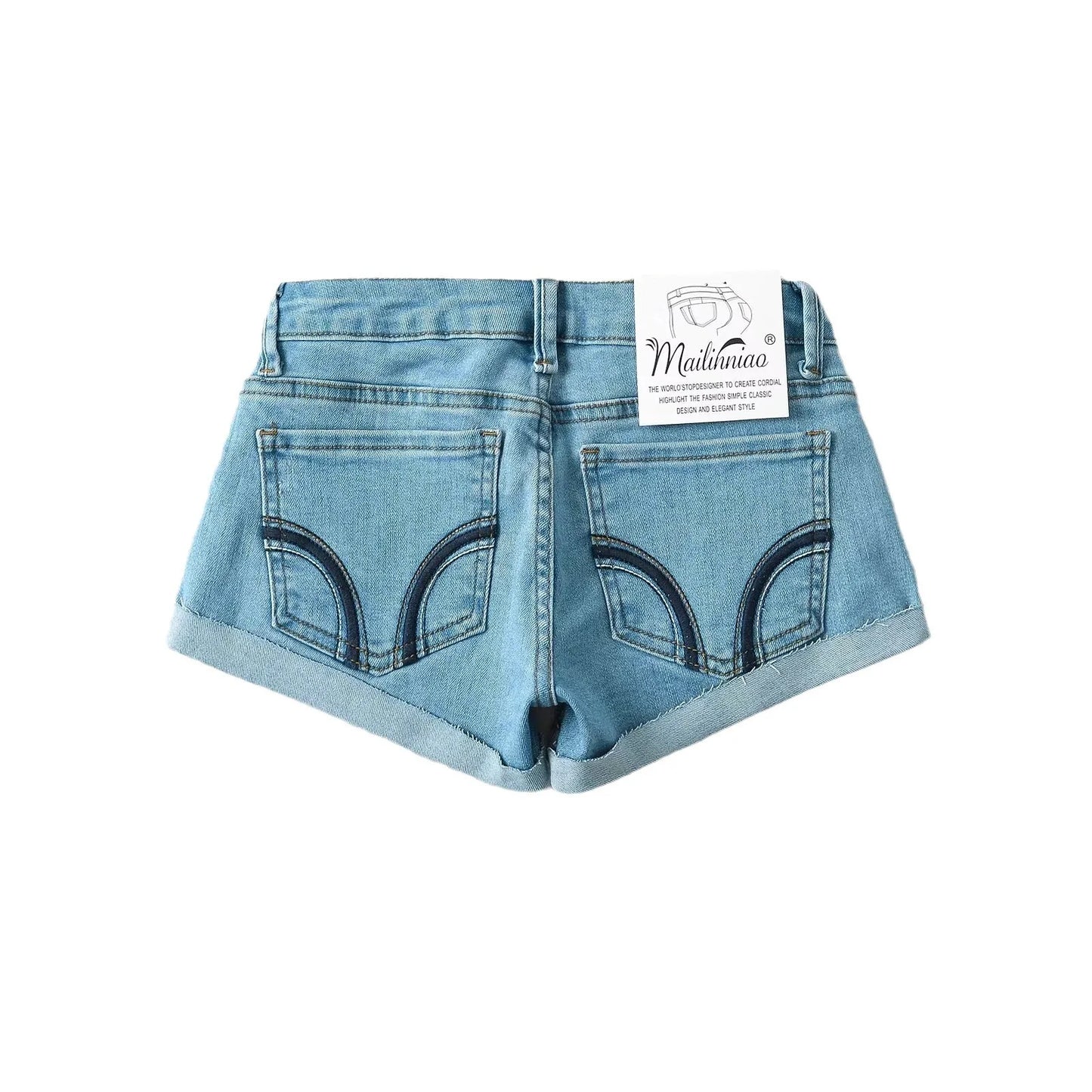Denim Low Waist Jean Shorts