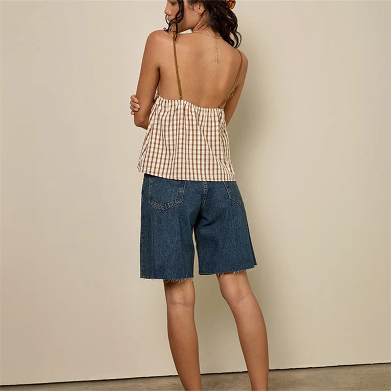 Plaid Print Tank Top