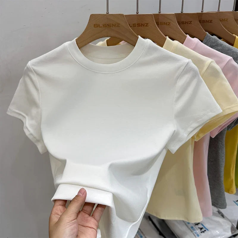 Basic Solid Short Sleeve Tee
