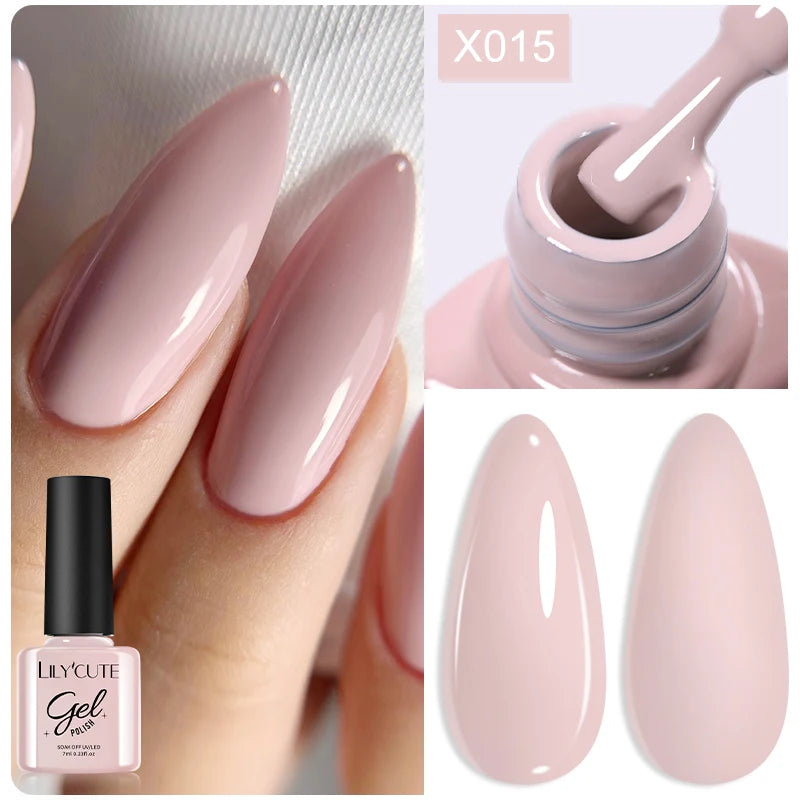 LILYCUTE 8ml Pink Dried Flower Gel Nail Polish Natural Flower Fairy Nail Art Gel Soak Off UV LED Painting Varnish For Nails DIY