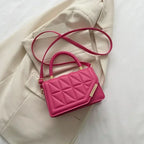 Plaid PU Leather Square Handbag