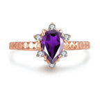925 Sterling Silver Ring Garnet Gemstones Ring