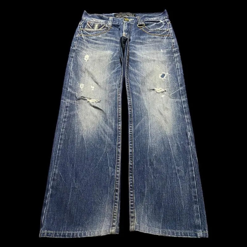 Embroidery Baggy Jeans