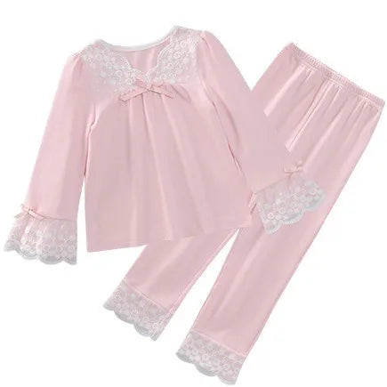 Long Sleeve Lace Detail Sleepwear Set