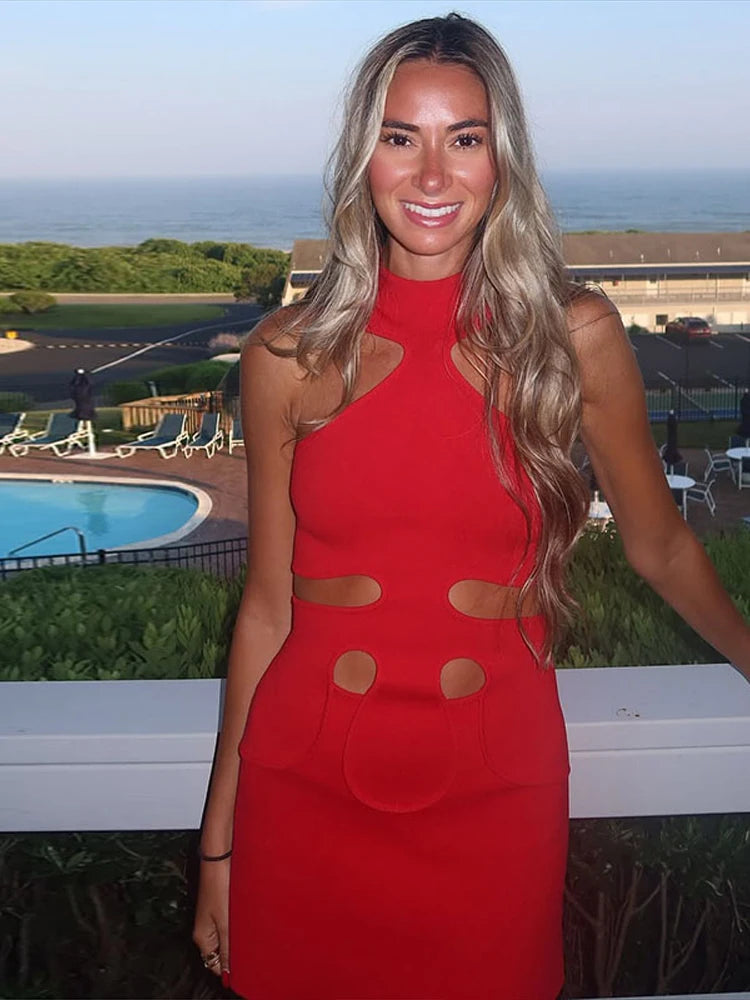 Hollow Out Mini Dress