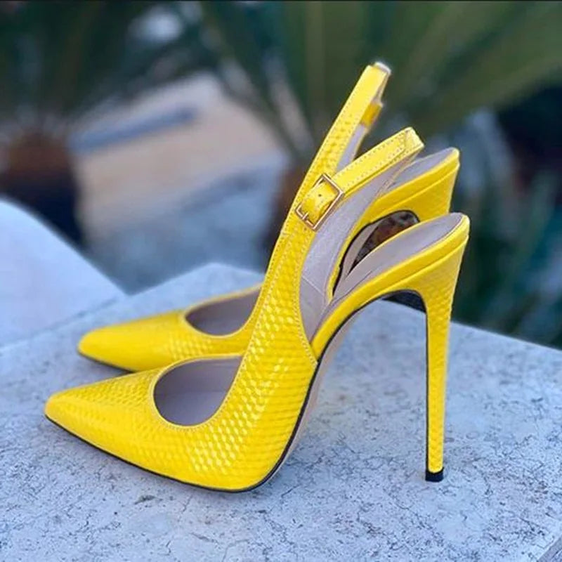 Snakeskin Slingback Pumps