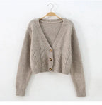 V Neck Cropped Cardigan