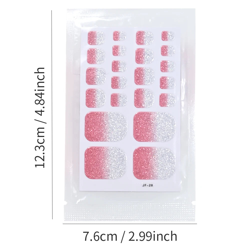 1 set 110 tips Shine Glitter Toenail Stickers