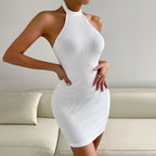 Knitted Halter Neck Mini Dress
