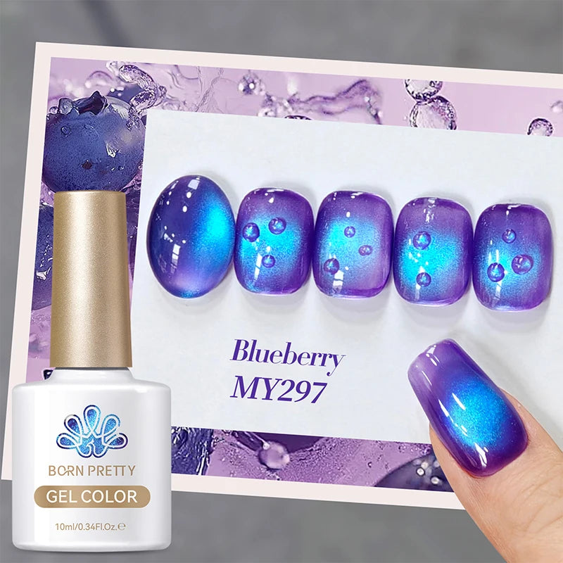BORN PRETTY 10ml Water Light Cat Magnetic Gel Nail Polish Shining Super Sliver-light Holographics Soak Off UV Gel Varnish