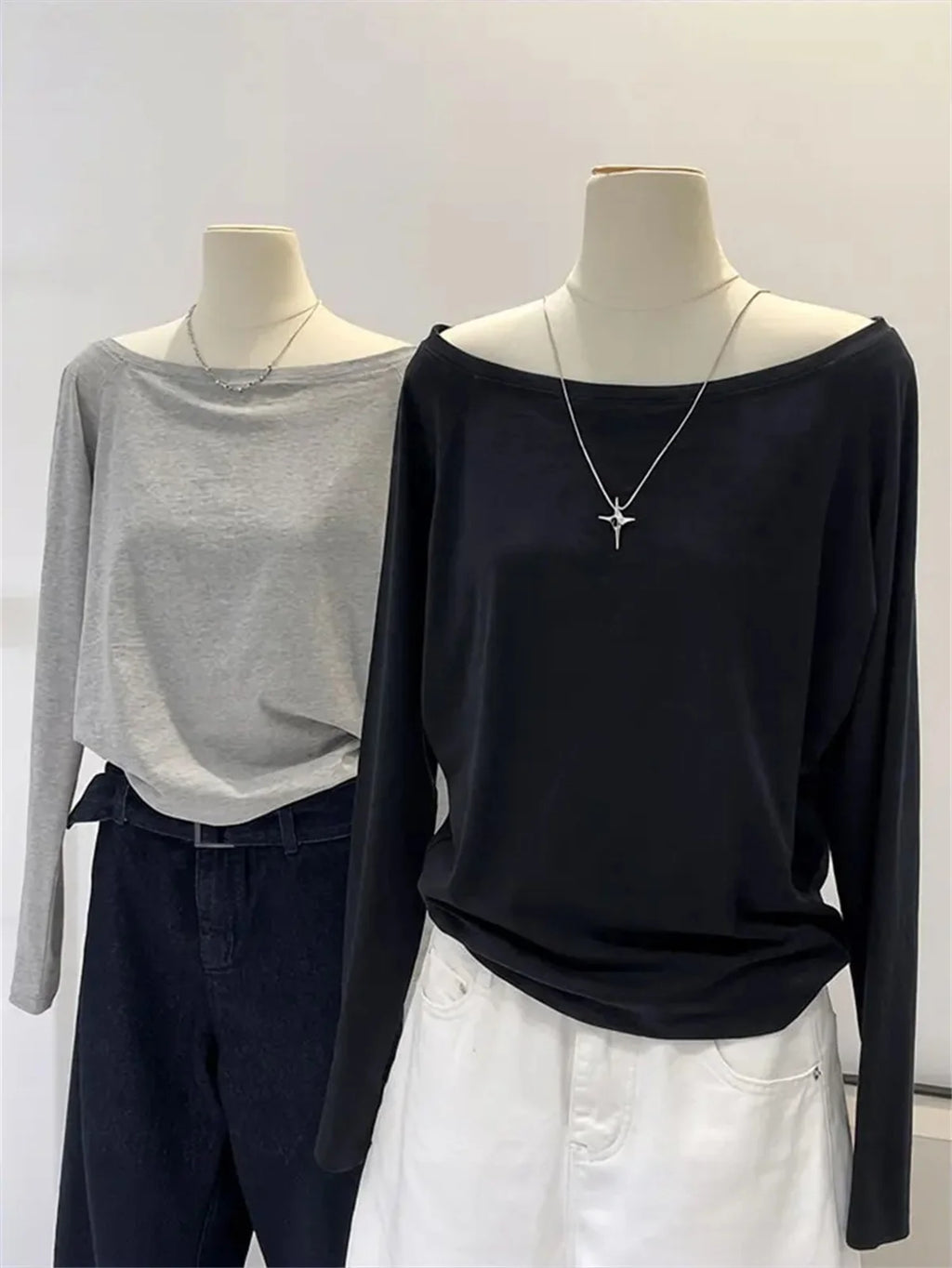 Oversize Off Shoulder Long Sleeve Tee