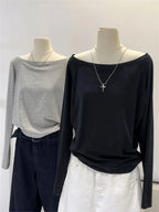 Oversize Off Shoulder Long Sleeve Tee