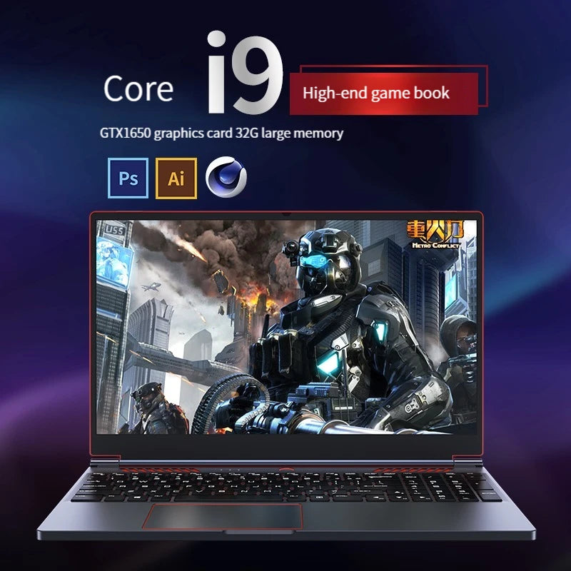 2026 New Gaming Laptop Computer Intel Core i9-10885H i7 8750H GTX1650 4G 16.1 Inch IPS Screen RAM Max 64GB 2*DDR4 2*M.2 NVMe