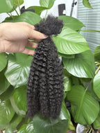 30g/bundle Afro Kinky Curly Human Hair Bundles 4a 4b 4c Deep Wave Bulk Human Hair Bundles Deal Hair Extensions for Braids/Twists