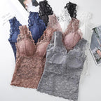 Floral Lace Camisole with Built-in Bra