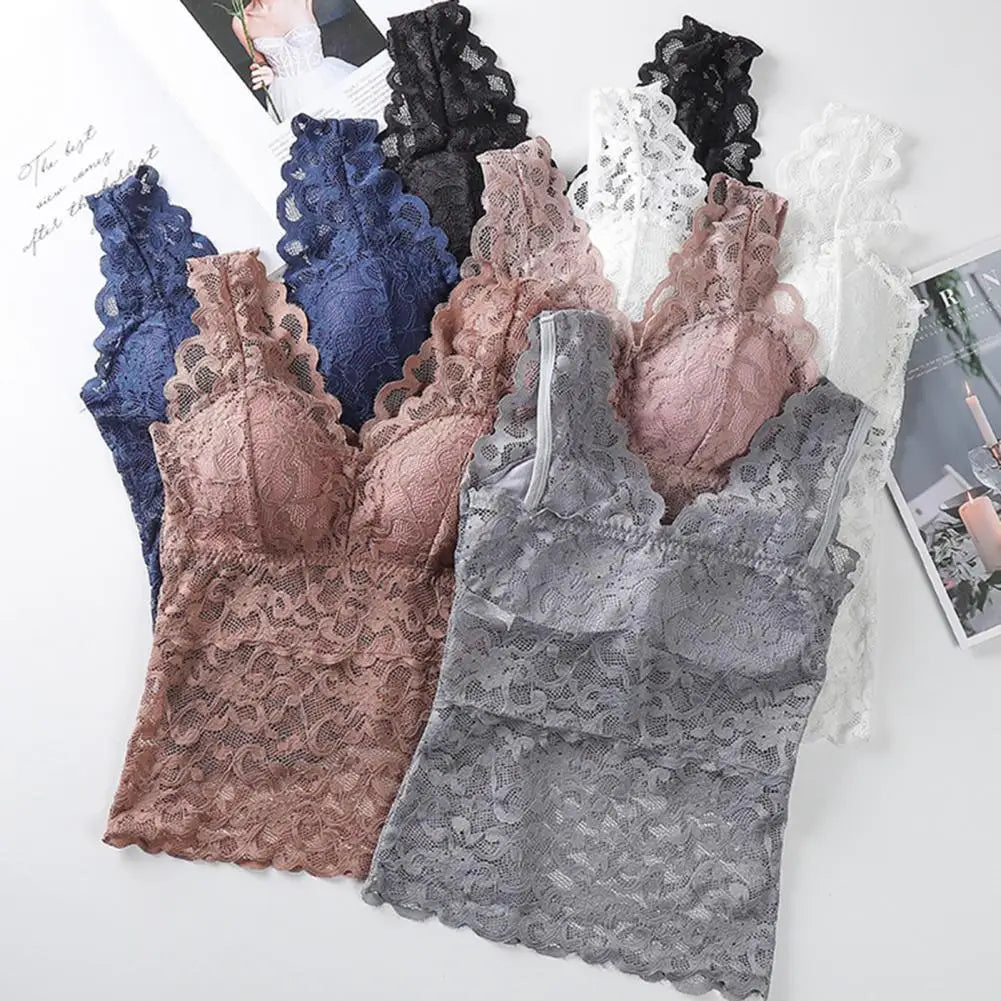 Floral Lace Camisole with Built-in Bra