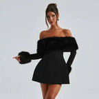 Avrilyaan Off Shoulder Backless A-line Dress