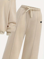 Round-Neck Pullover and Wide-Leg Pants Set