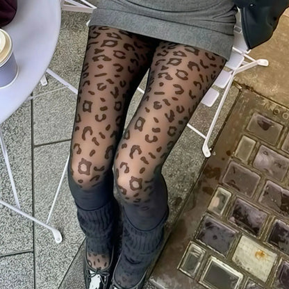 Leopard Print Tights