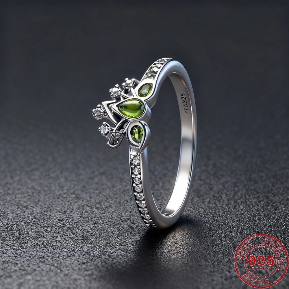 925 Sterling Silver Heart Moissanite Ring